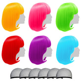 LIULIUBTY colored wigs 6-pack packaging, includes wigs and heart sunglasses for cosplay fun
