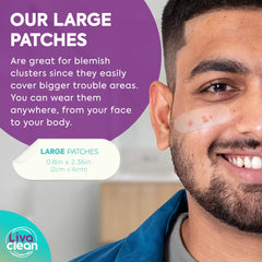 LivaClean patch worn under a mask offers discreet protection.