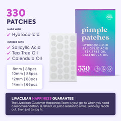 Parche hidrocoloide de LivaClean para frente y nariz, alivio de imperfecciones.