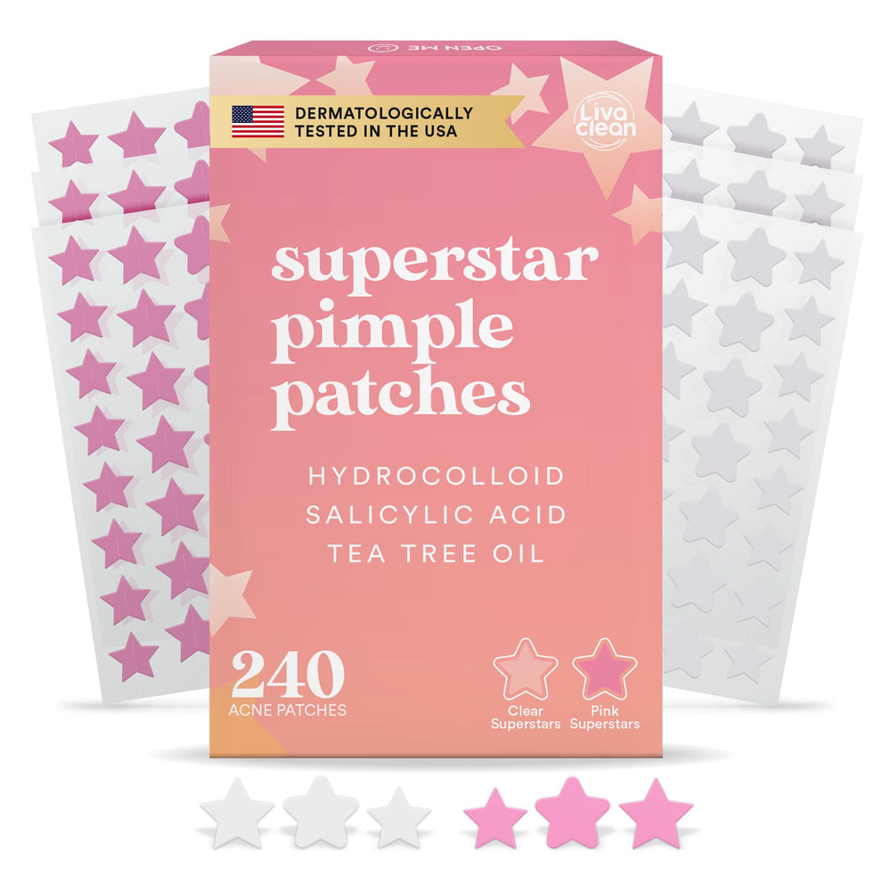 LivaClean Star patches pack display for overnight blemish care.