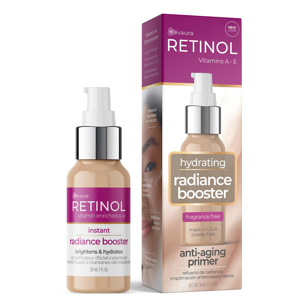 LIVAURA retinol en botella con brillo inmediato para piel radiante
