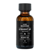 Live Bearded beard oil 1oz bottle highlighting natural hydration for skin and hair.