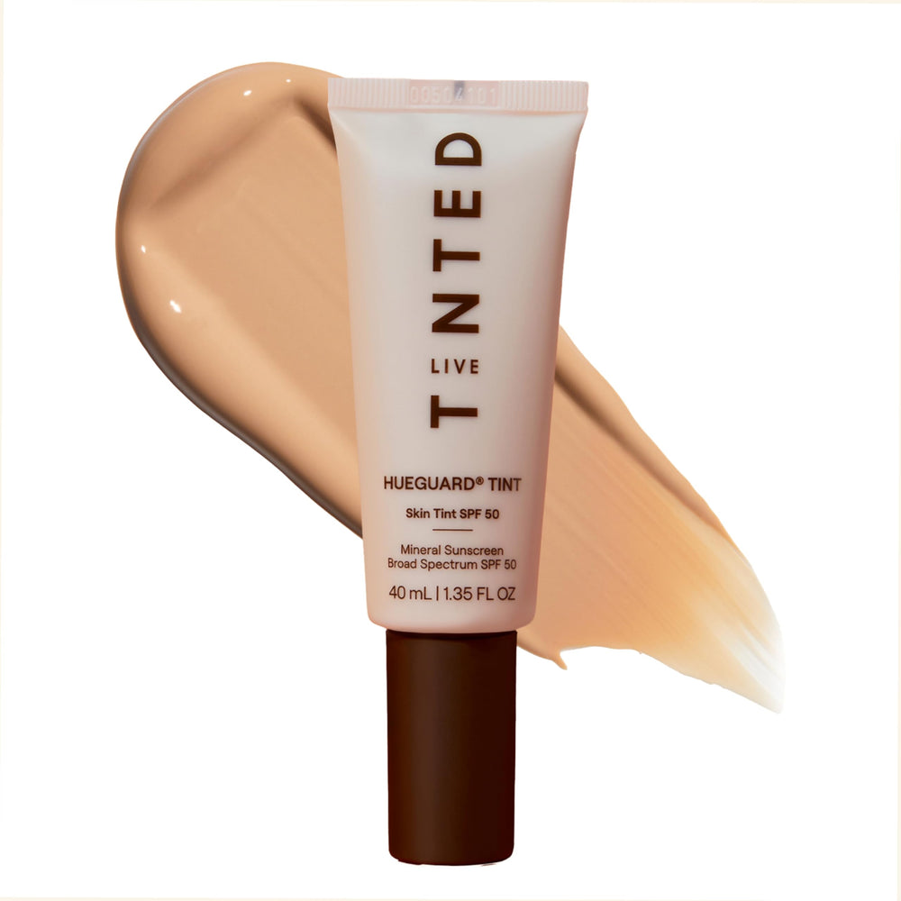 Live Tinted Hueguard Skin Tint SPF 50 bottle in shade 09 with buildable coverage.