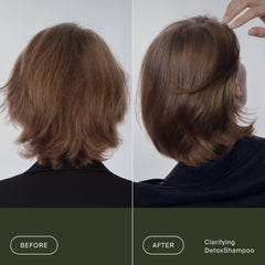 Living Proof Clarifying Detox Shampoo cleanses hair for color vibrancy and shine.