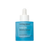 Living Proof Density Serum bottle close-up shows a lightweight daily scalp care formula