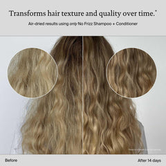 Living Proof No Frizz Conditioner creamy texture closeup highlighting luxe conditioning