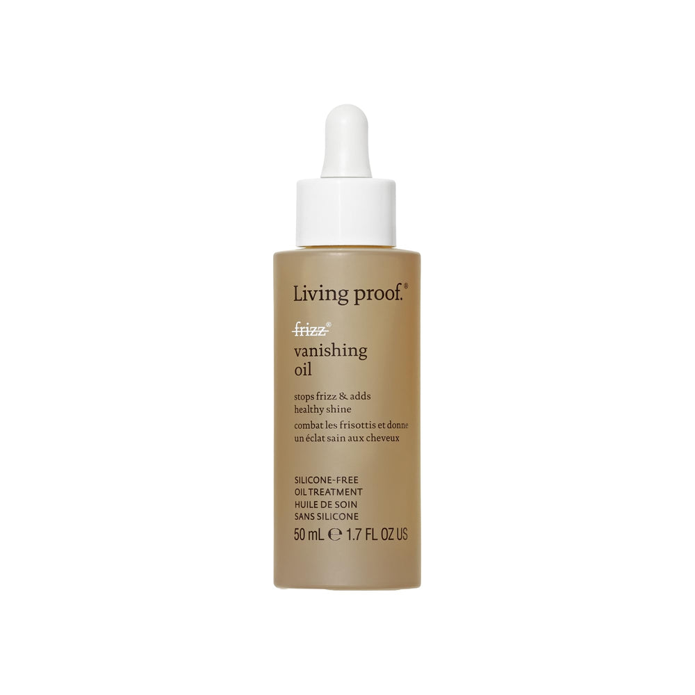 Living Proof No Frizz Vanishing Oil, botella con gota para controlar frizz y brillo