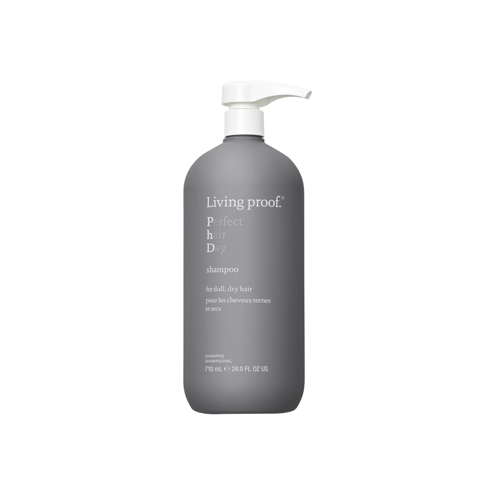 Living Proof Perfect Hair Day Shampoo bottle front view highlighting hydration and shine