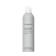 Living Proof Full Dry Volume & Texture Spray bottle close-up for lift and texture