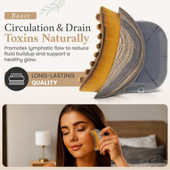 lıwraa lymphatic contour brush side view demonstrates ergonomic grip for precise use.
