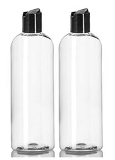 ljdeals 16 oz clear bottle with disc top cap for easy shampoo dispensing
