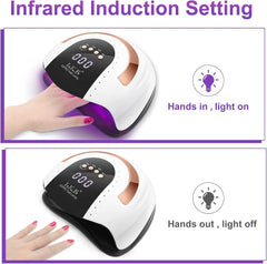 LKE nail lamp infrared sensor enables hands-free curing.