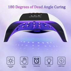 LKE UV LED nail lamp top panel with timer display for precise curing.