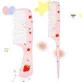 LLOUSSAK baby comb set with fine-tooth pink for gentle detangling