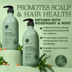 Luseta Rosemary Mint conditioner bottle for detangled, hydrated hair.