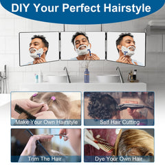 LMZNXCZ tri-fold mirror front-view for accurate styling at home.