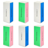LNAUJS 6-pack large square sponge buffer, front view, versatile 4-in-1 nail care