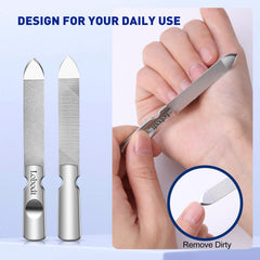 Lobodt double-sided nail file with fine and rough textures for versatile filing.