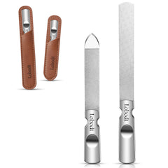 Lobodt pointed stainless steel nail file for precise shaping and smooth edges.