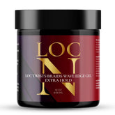 LOC N Twist Braids Edge Gel 16oz bottle for long-lasting hold without residue
