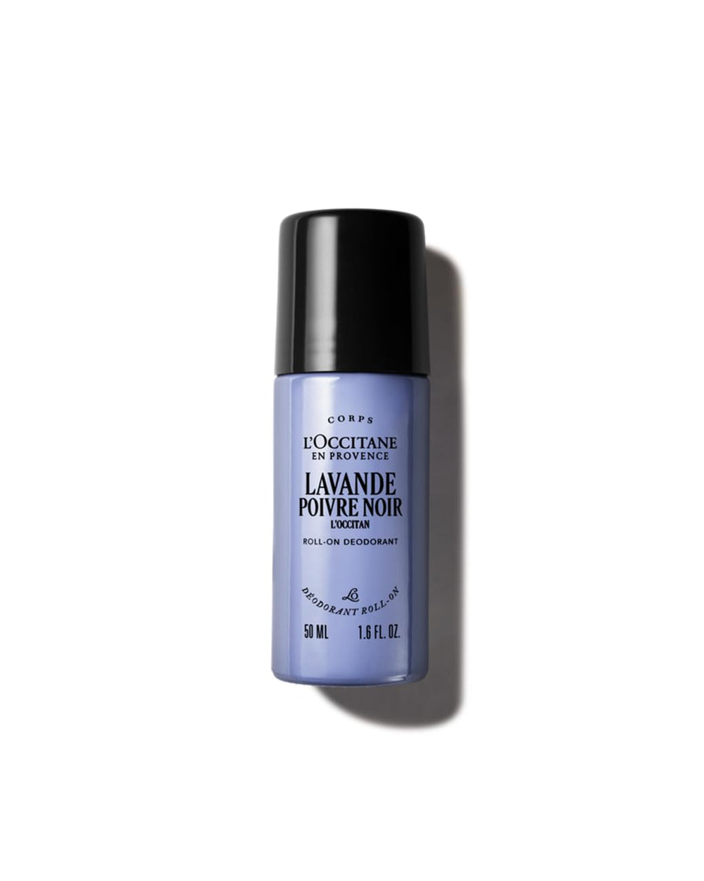 L'Occitane deodorant roll-on bottle showing aluminum-free formula for daily use