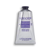 L'Occitane Lavender Hand Cream tube front with elegant packaging