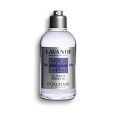 L'OCCITANE lavender shower gel bottle front view for a gentle cleanse and soothing scent.
