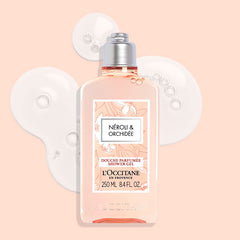 L'OCCITANE Neroli and Orchid Shower Gel foam demonstrates rich lather for gentle cleansing