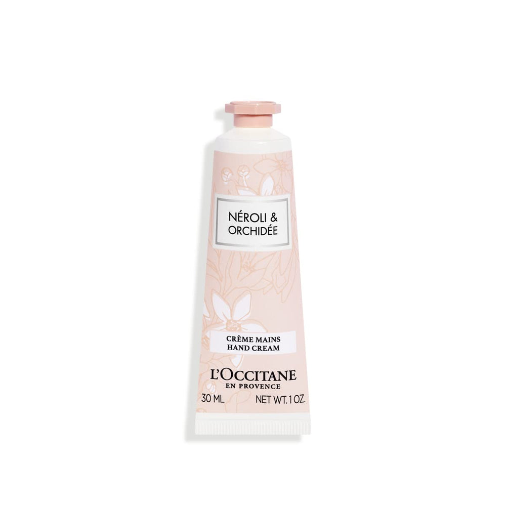L'Occitane Neroli y Orquídea crema de manos, hidratación profunda y aroma floral suave.