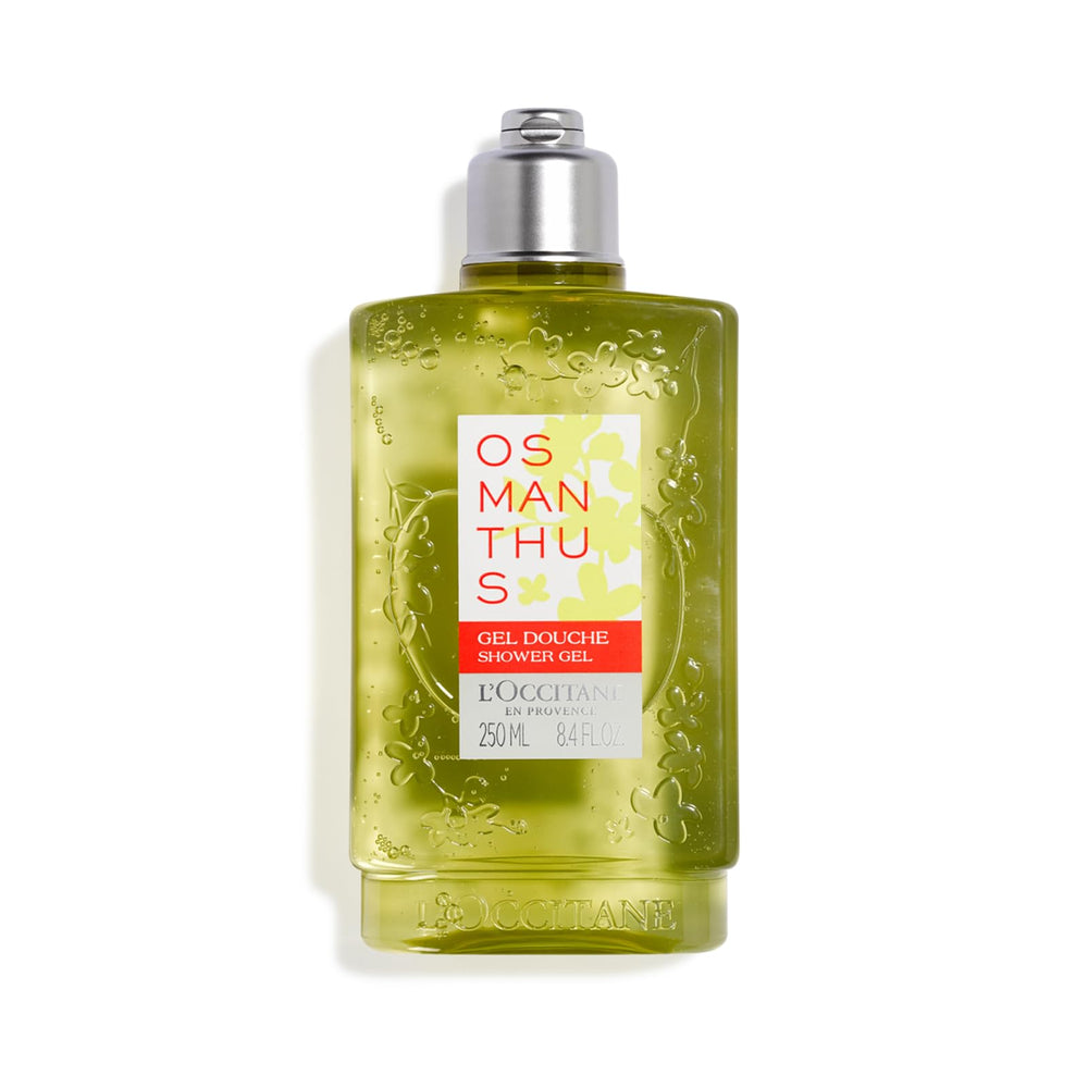 L'Occitane Osmanthus Shower Gel bottle with silky lather for a serene shower.