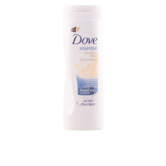 Loción Nutritiva Esencial de Dove, botella, aporta nutrición profunda para piel suave.
