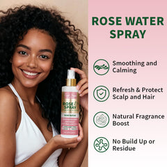 Lockmio rose water spray held in hand for easy misting and refreshing use