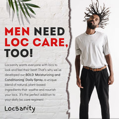 Locsanity Bold Loc Spray: ingredientes naturales visibles.