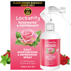 Locsanity Loc Spray rosewater peppermint bottle for daily loc care