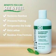 LOCssentials Clarifying Shampoo espuma: enjuague refrescante y limpio para el cuero cabelludo.