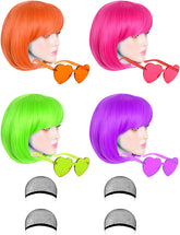 LOHO MAGICA neon orange wig for vivid party styling and easy color change.