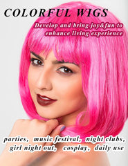 LOHO MAGICA neon green short bob wig adds vibrant flair for nightlife events