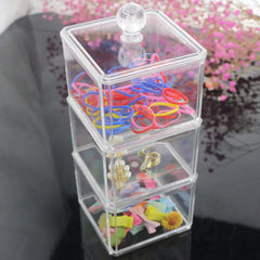 LOHRYVIO acrylic hair accessories organizer shows transparent design for fast viewing