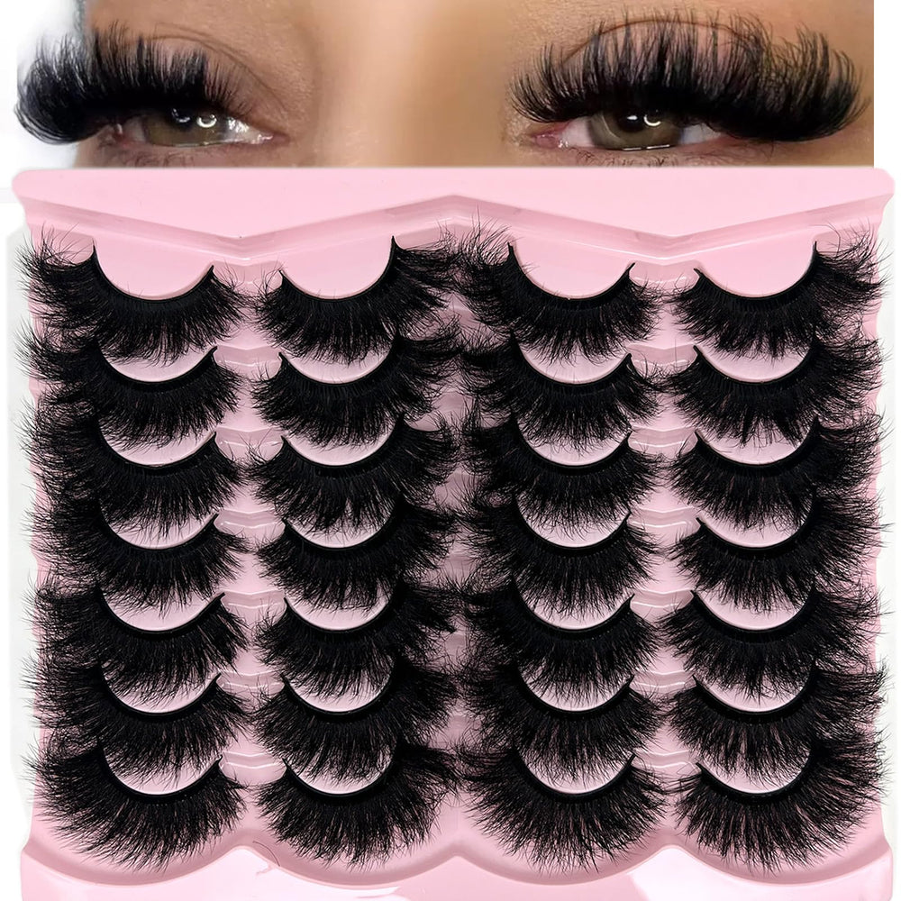 Loladook Mink Lashes fluffy 20mm cat eye for dramatic day-to-night looks.
