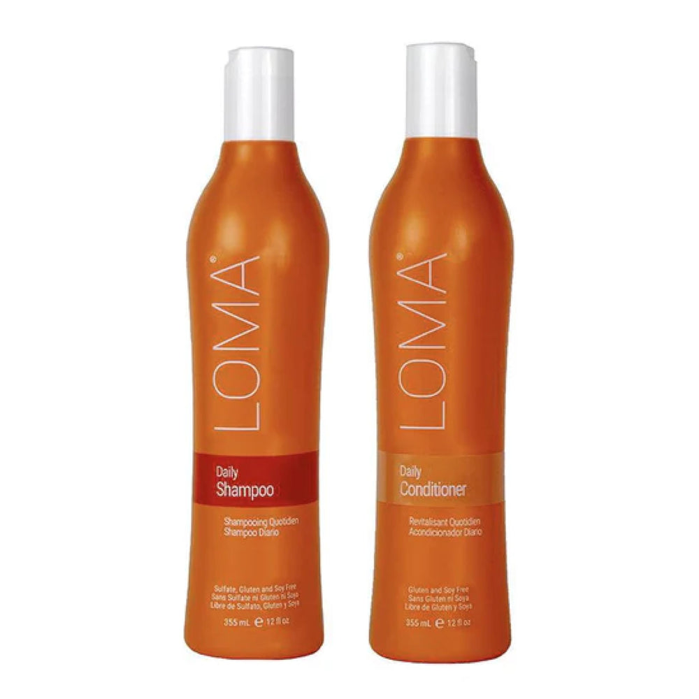 LOMA champú diario en botella clara, para brillo natural del cabello.