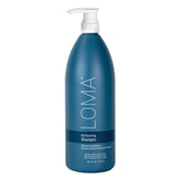 LOMA Moisturizing Shampoo bottle pouring, hinting at easy, hydrating cleansing.