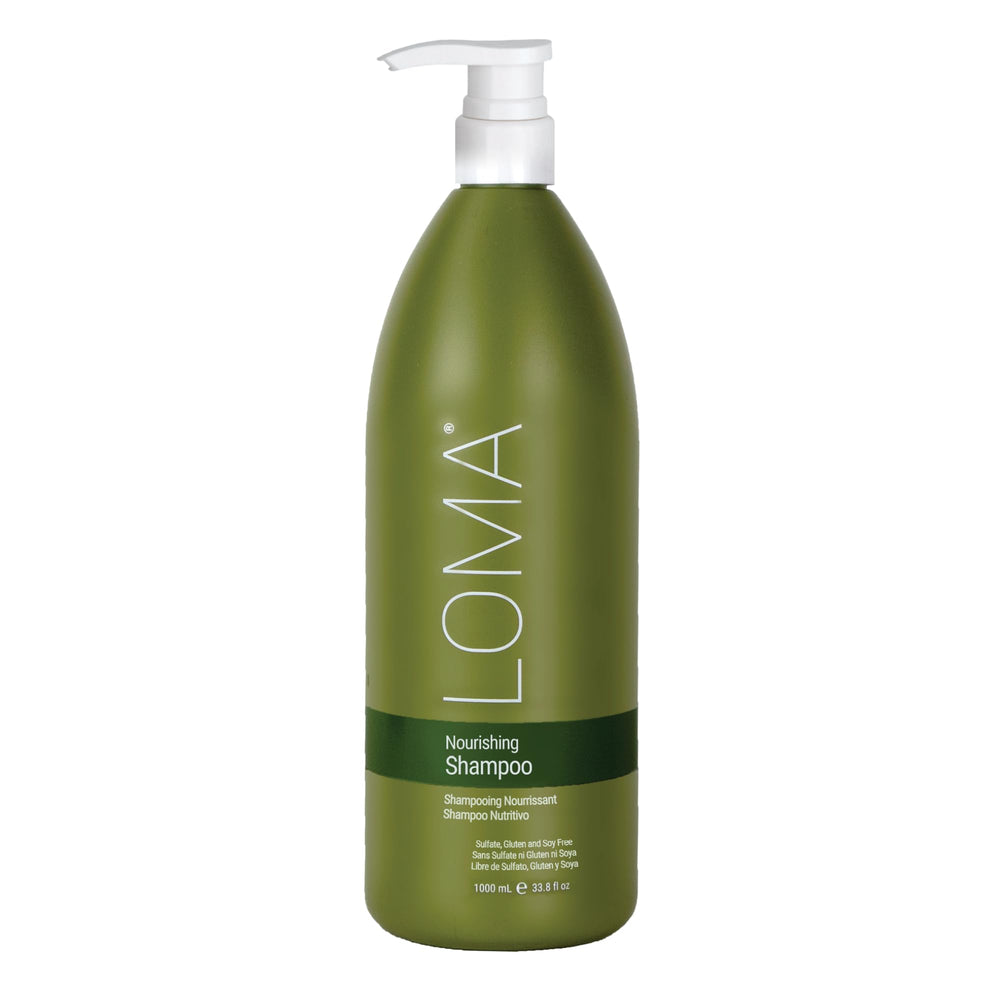 LOMA Nourishing Shampoo bottle front view highlighting sulfate-free formula for healthy hair.
