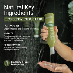 LOMA Nourishing Shampoo creamy lather close-up emphasizes gentle, skin-care inspired cleansing.