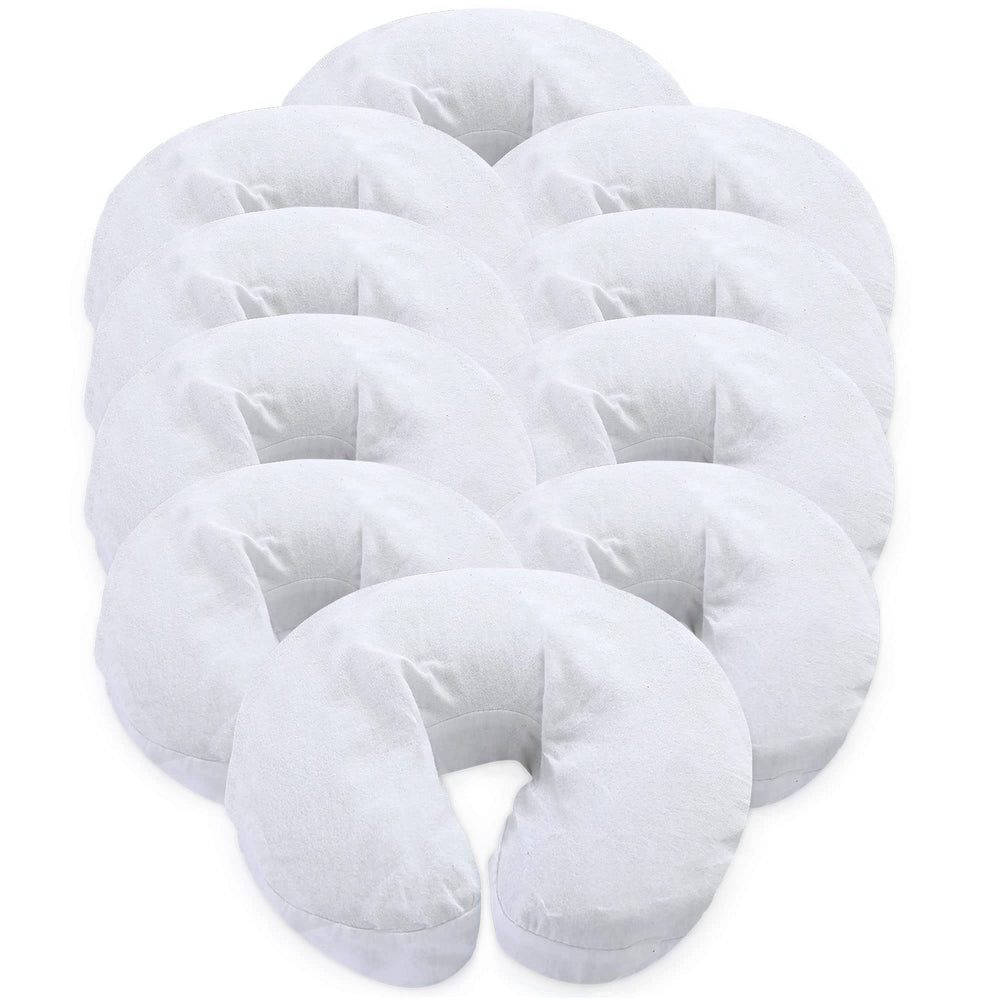 London Linens pack10 flannel face cradle cover close-up shows soft, durable fabric for spa use