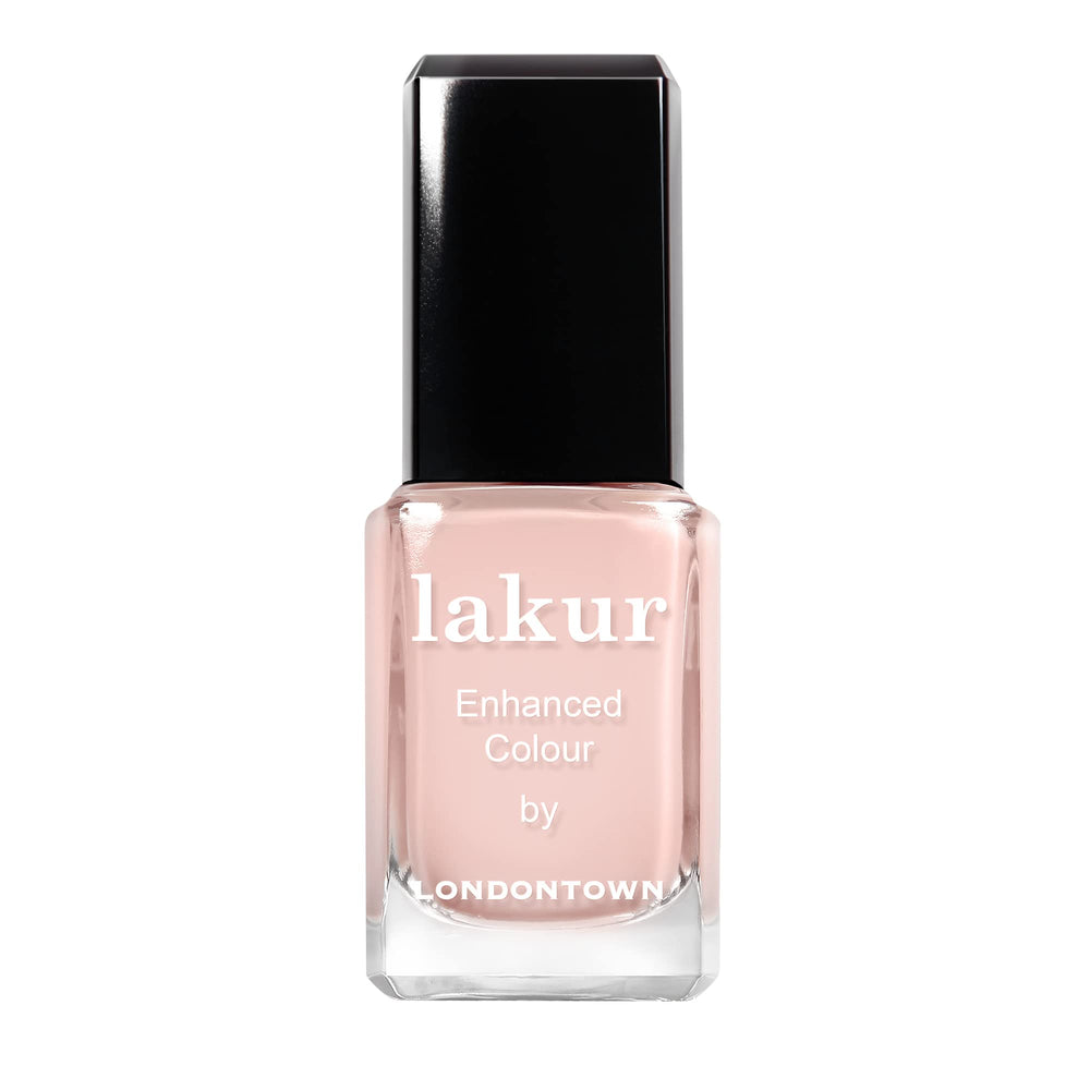 LONDONTOWN lakur: botella de esmalte rosado con brillo intenso para uñas elegantes.