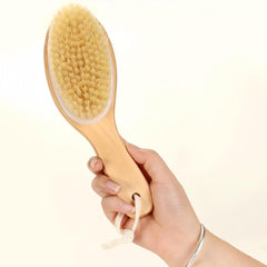 LONGCO dry brush before shower use to prep skin and cleanse texture.