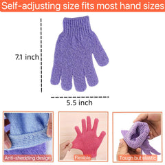 Guantes LONGCO exfoliantes, ducha, dos lados para exfoliación equilibrada.