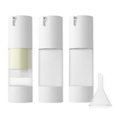 Longway 3pc airless pump bottle set for travel-friendly skincare storage.