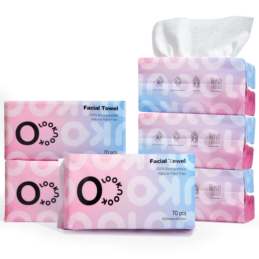LOOKNOOK disposable face towel with thicker texture for gentle cleansing