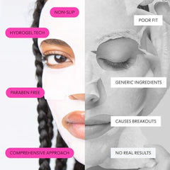 LOOPS Double Take refine-pores hydrogel mask closeup with pore-smoothing look.